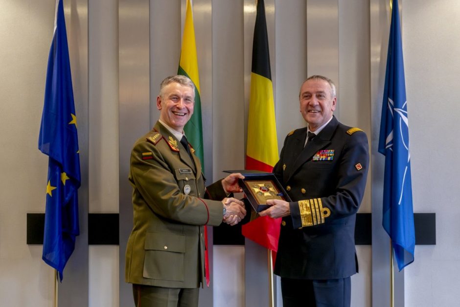 V. Rupšys su Belgijos kariuomenės vadovybe aptarė saugumą, SOP bendradarbiavimą