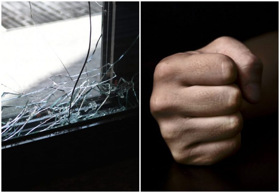 Klaipėdoje agresyvus vyras į baro vidų bandė patekti išdaužęs durų stiklą