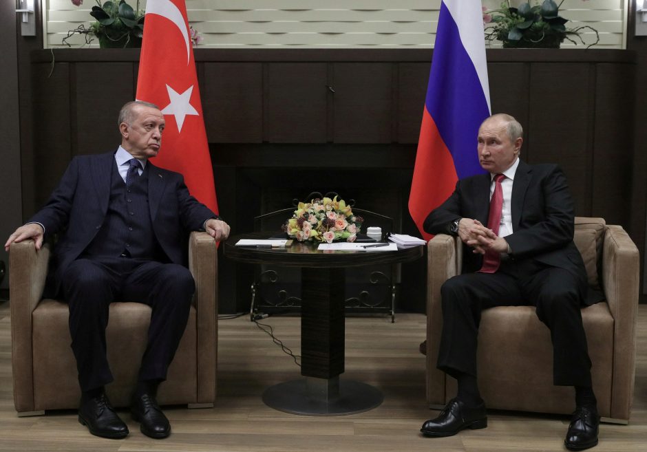 Turkijos prezidentas telefonu kalbėsis su V. Putinu