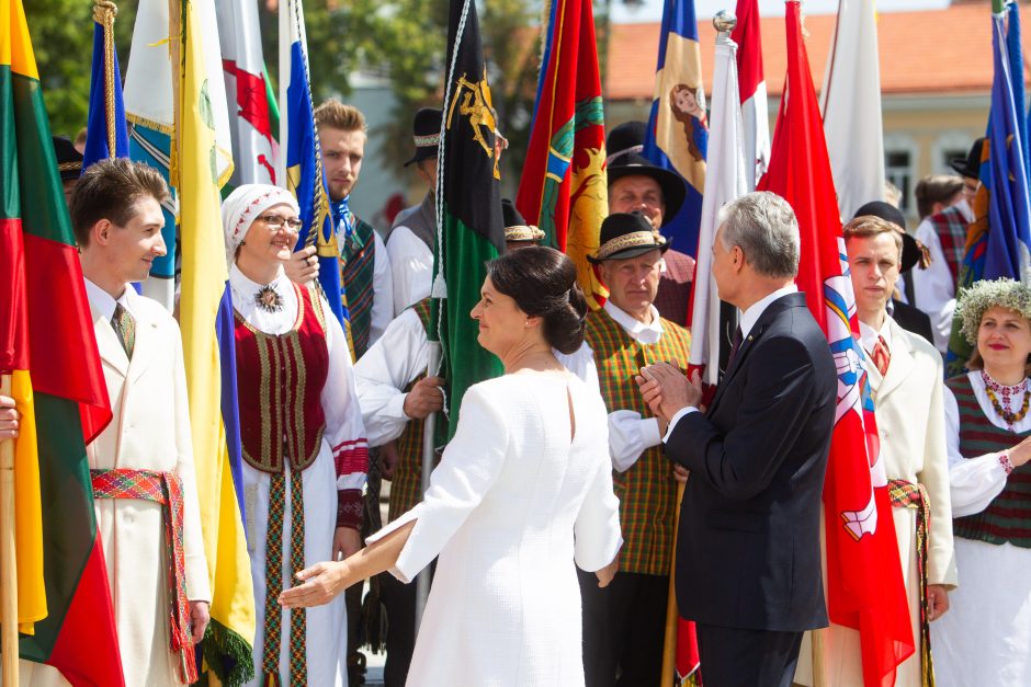 Miestų ir miestelių vėliavų pagerbimo ceremonija