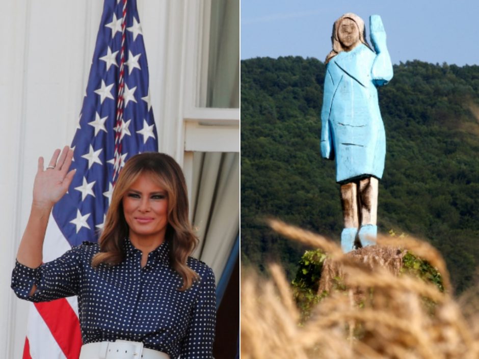 Slovėnijoje atidengta M. Trump statula išvadinta „baidykle“