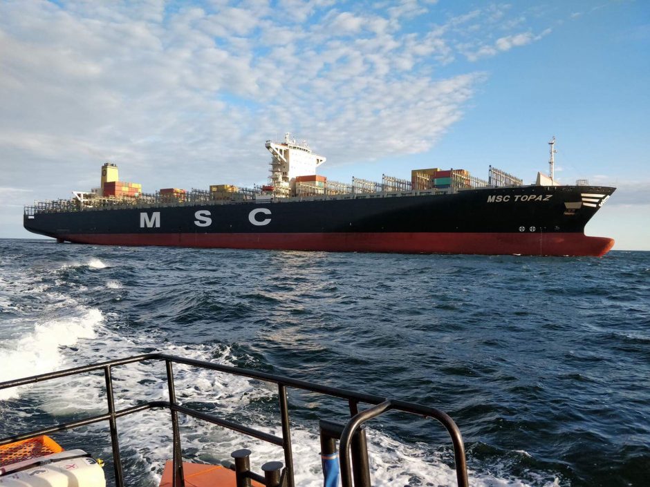 Į Klaipėdą atplaukė didžiausias uosto istorijoje konteinerių laivas