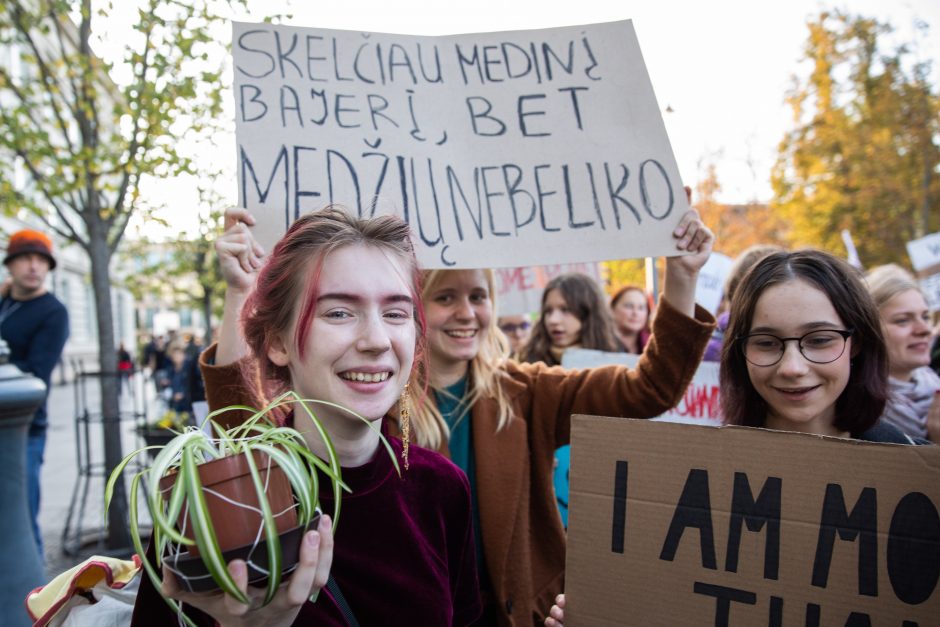 Paauglės iš Švedijos įkvėptas judėjimas – ir Vilniuje: susirinko keli šimtai žmonių
