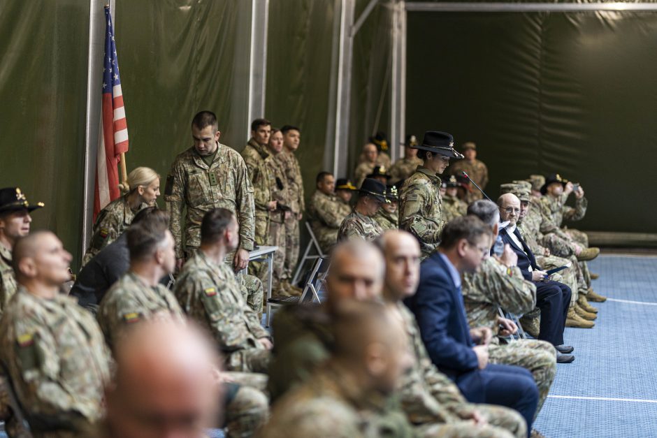 JAV rotacinių pajėgų batalionų Lietuvoje pasikeitimo ceremonija