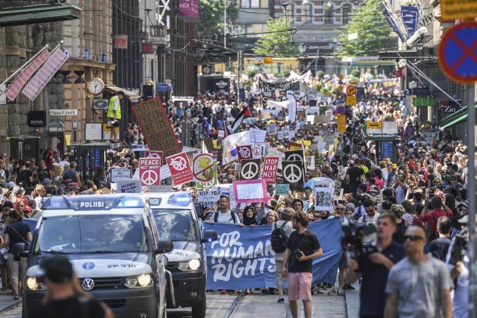 Helsinkyje – protestai prieš D. Trumpą ir V. Putiną