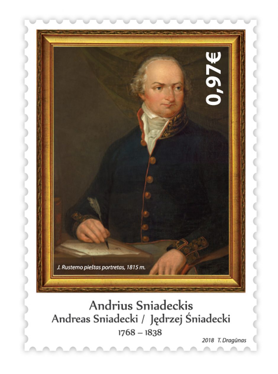 Išleido pašto ženklą A. Sniadeckio 250-osioms gimimo metinėms paminėti