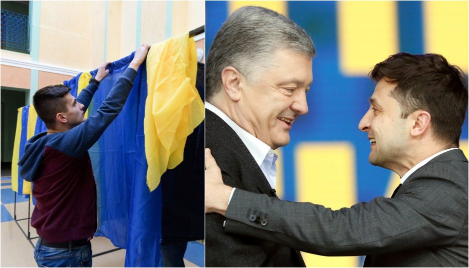 Ukrainiečiai Lietuvoje balsavo už V. Zelenskio ir P. Porošenkos partijas