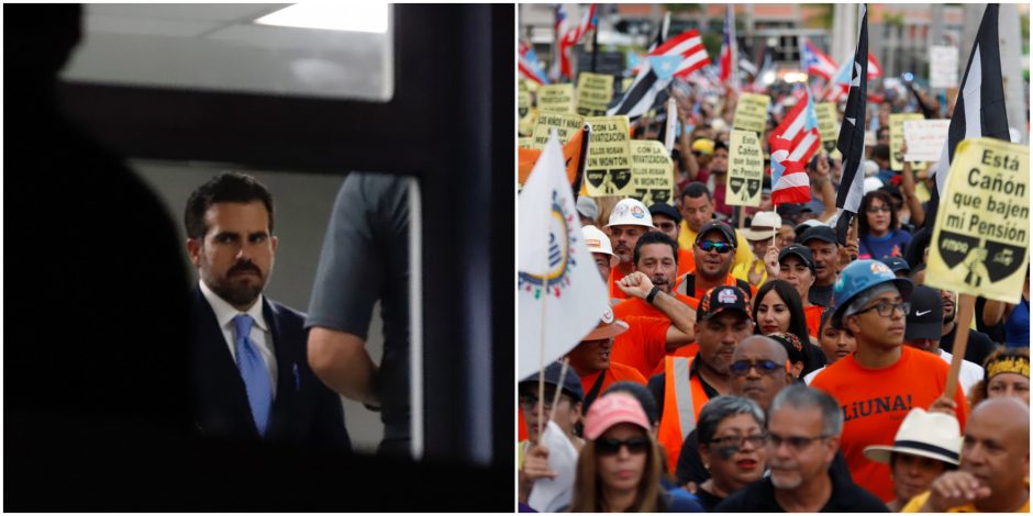 Puerto Rike vykstant protestams atsistatydina gubernatorius R. Rosellas