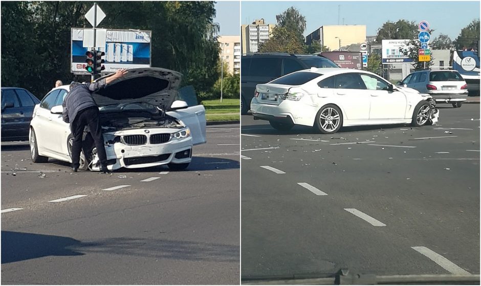 BMW vairuotojas sukėlė avariją: važiavo degant raudonai ir kalbėjo telefonu?