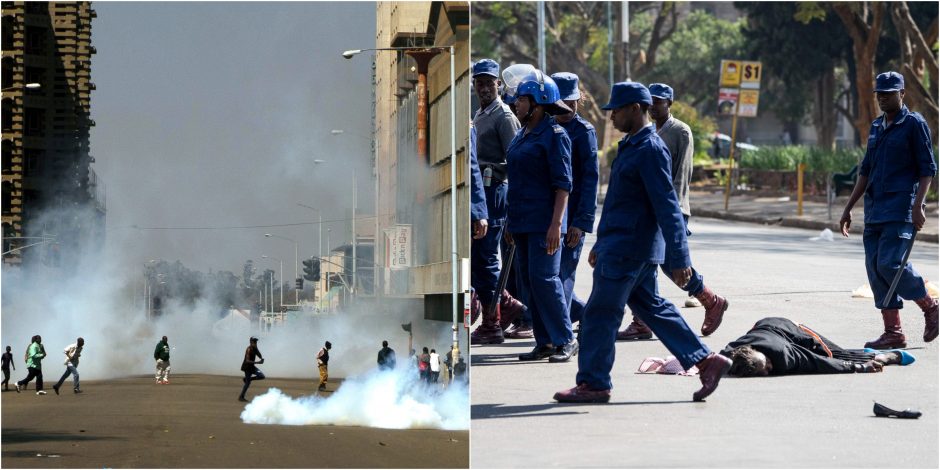 Zimbabvės policija protestuotojus išvaikė ašarinėmis dujomis ir smūgiais lazdomis