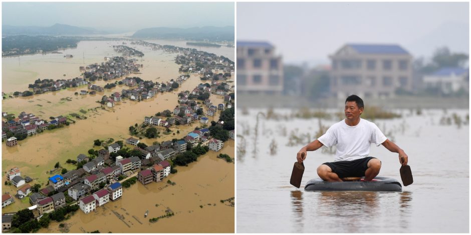 Kiniją pasiglemžė potvyniai: aukų skaičius didėja