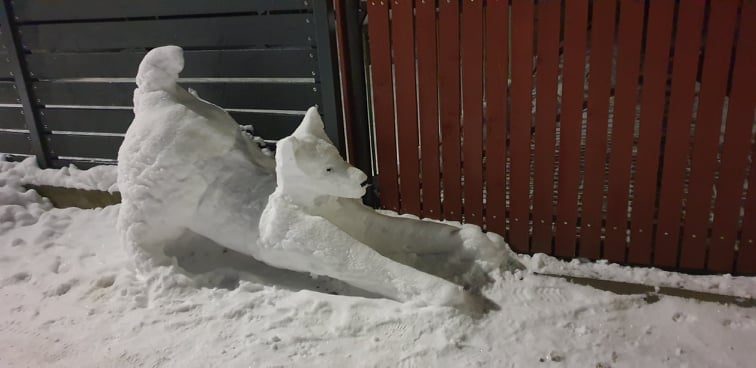 Šančiškiai stebina įspūdingais sniego gyvūnais: gausiau pasnigus ragina kurti visą skulptūrų parką!