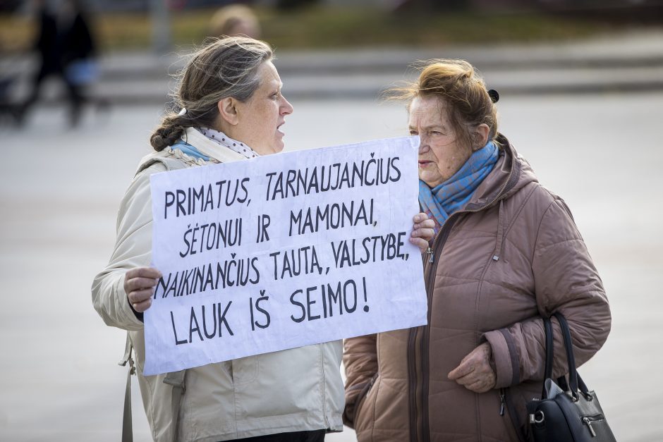 A. Astrauskaitės mitingas prieš pandemijos valdymą Vilniuje