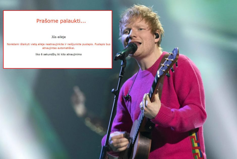 Panika dėl Kaune vyksiančio E. Sheerano koncerto: bilietus įsigys tik kantriausieji?