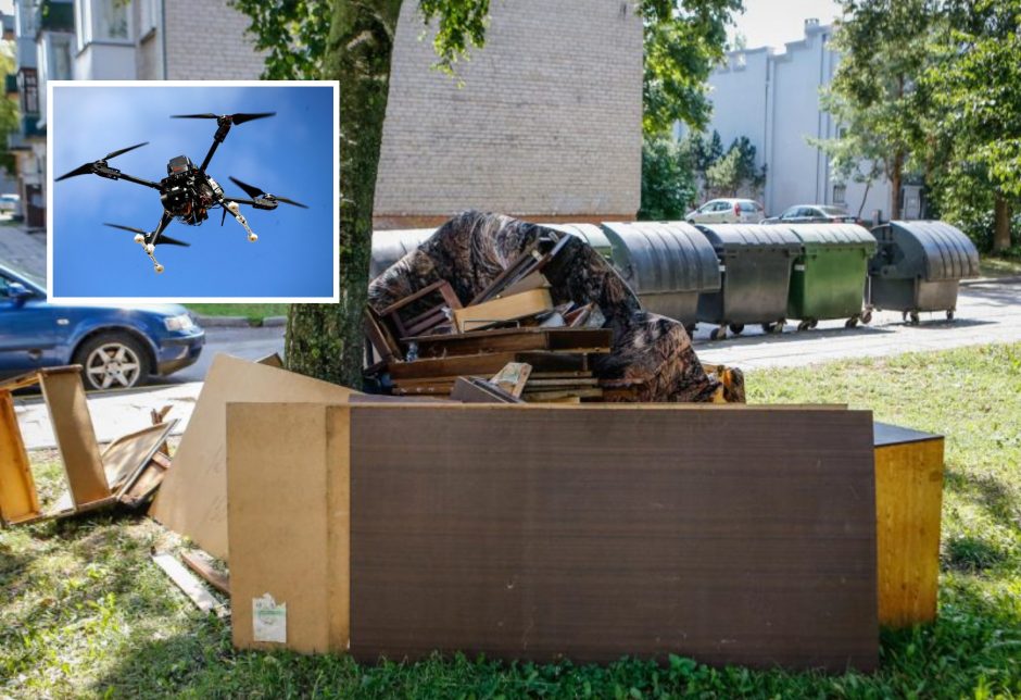 Vilniuje už ne vietoje paliktas šiukšles – baudos iki 1,4 tūkst. eurų: pažeidėjai stebimi ir dronais
