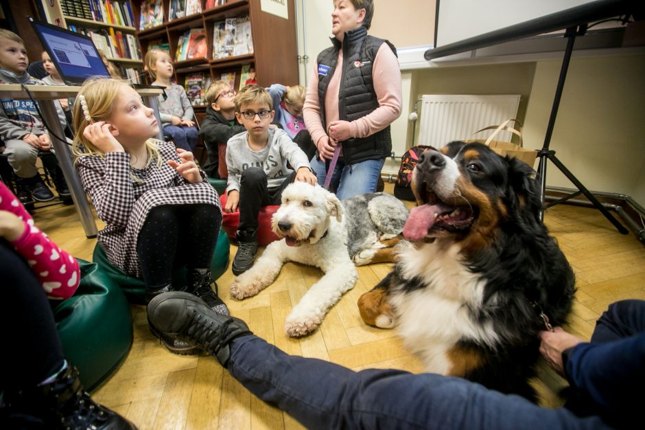 Bibliotekoje - skaitymai su šunimi