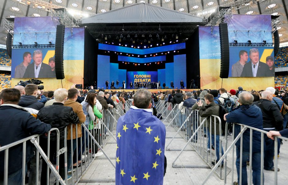 P. Porošenkos ir V. Zelenskio debatai: aršios retorikos netrūko