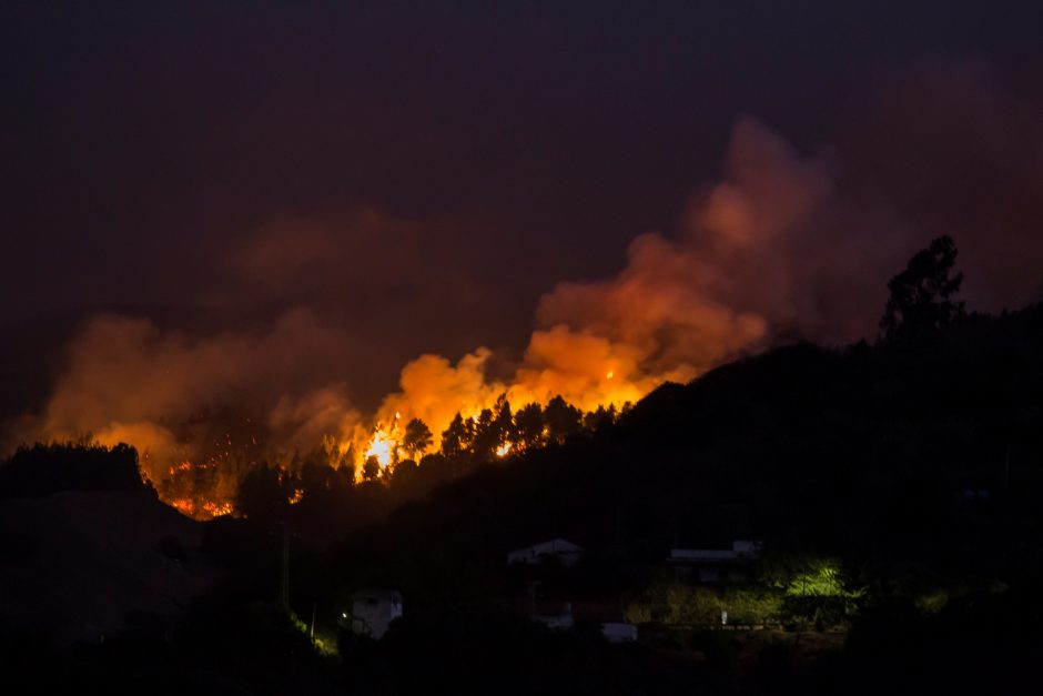 Dėl didžiulio gaisro Kanarų salose evakuota 8 tūkst. žmonių