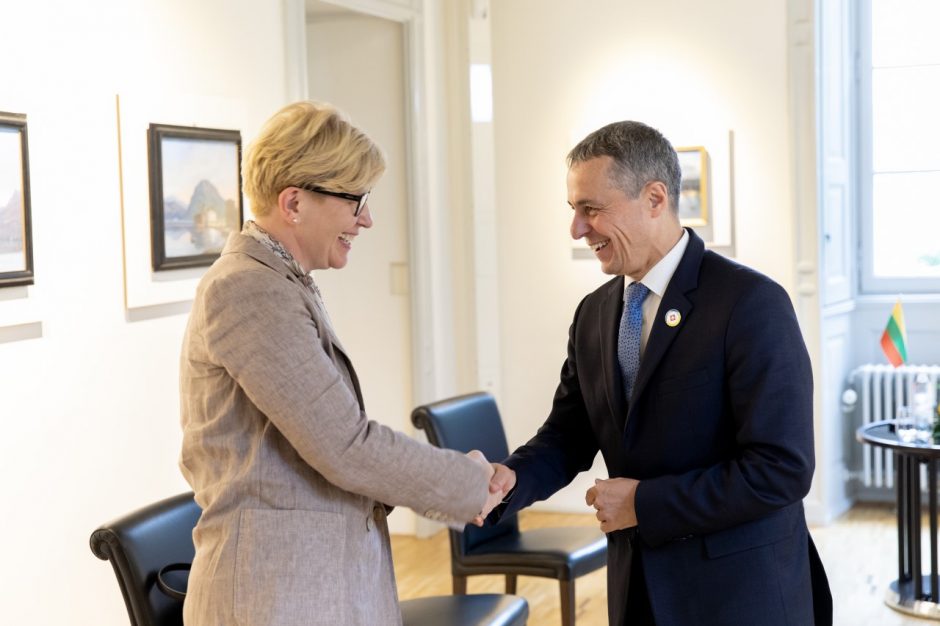 Premjerė susitiko su Šveicarijos prezidentu bei Čekijos premjeru