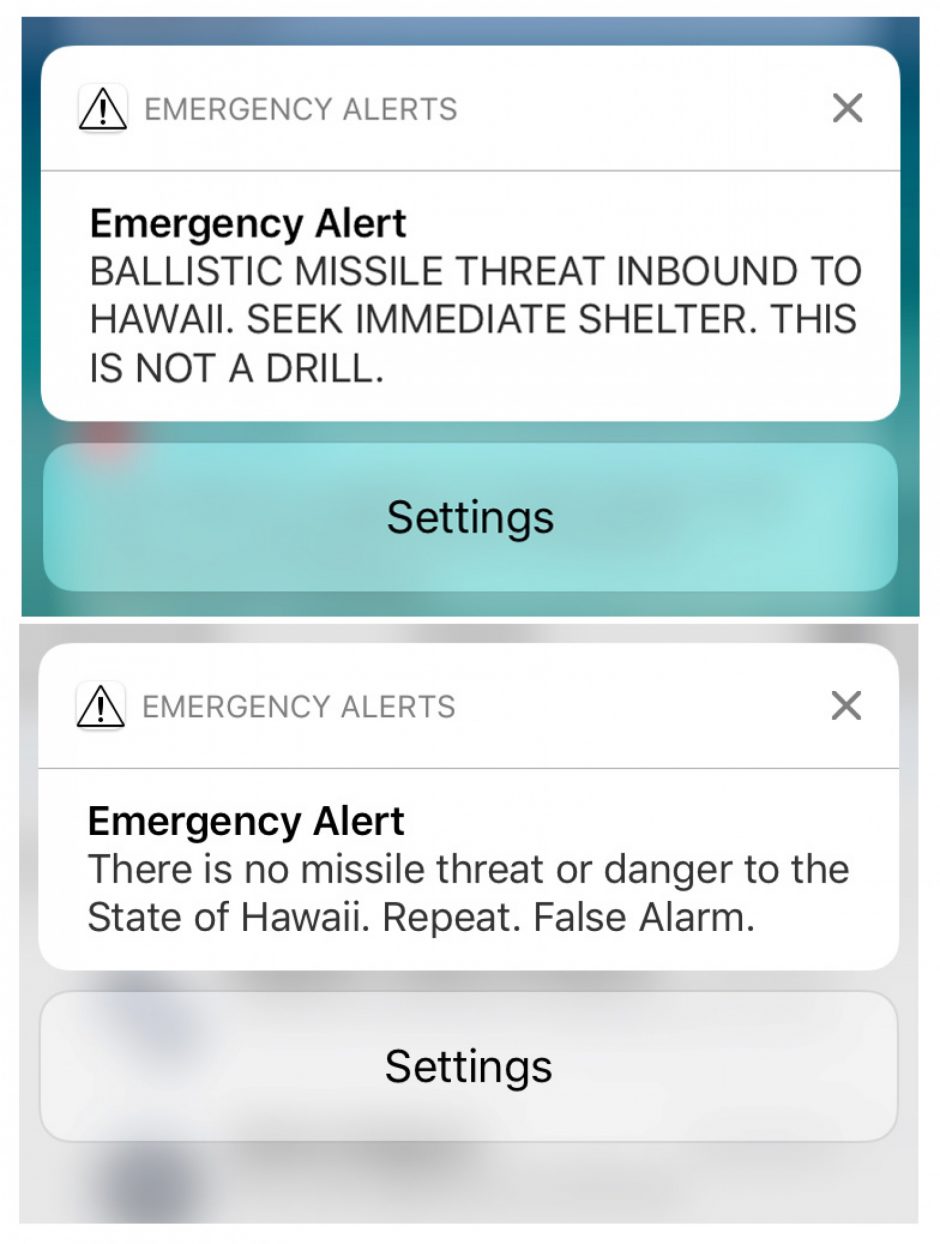Havajuose kilo baisi panika po klaidingo pranešimo apie atskriejančias raketas