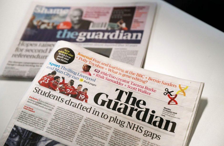 Britų laikraštis „The Guardian“ ištrynė po Krymo nuotrauka buvusį užrašą „Rusija“