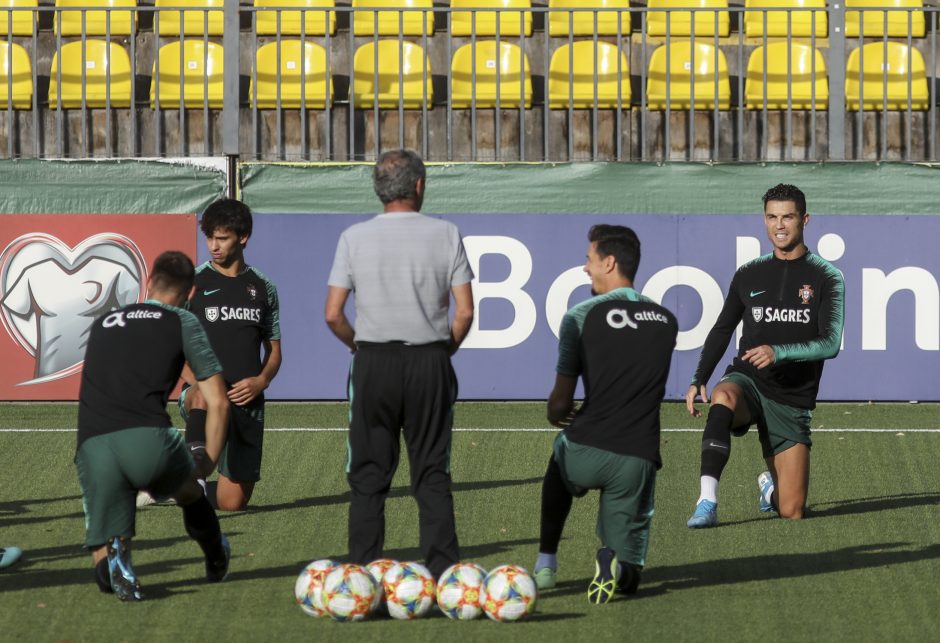 Portugalijos futbolo rinktinės treniruotė