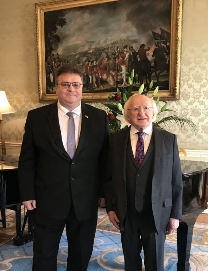 L. Linkevičius su Airijos prezidentu aptarė bendradarbiavimo stiprinimą