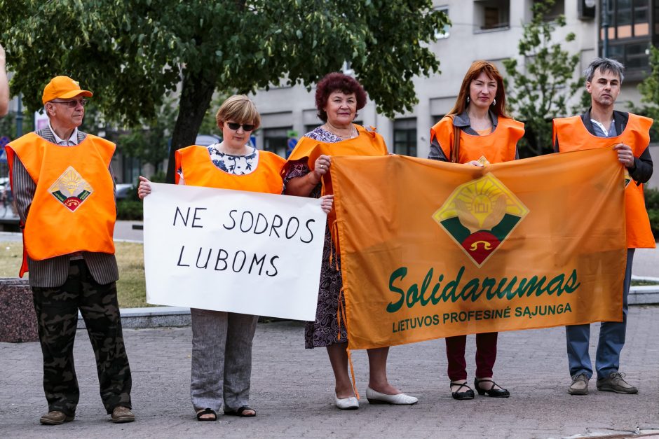 „Solidarumas“ protestavo prieš mokesčių reformą