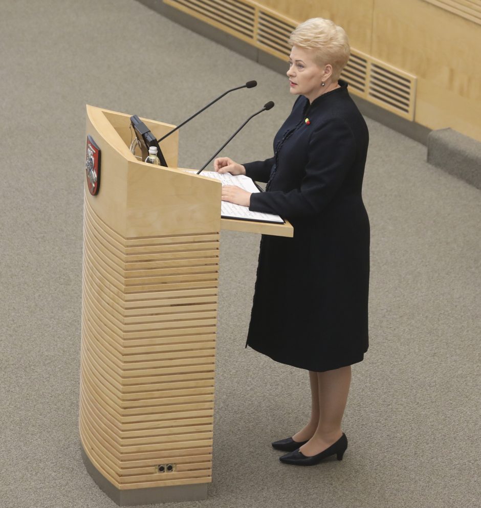 Devintasis D. Grybauskaitės metinis pranešimas Seime