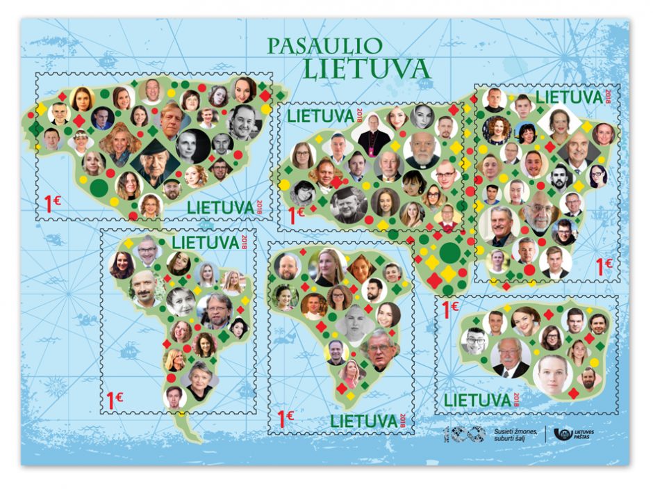 Išleistas unikalus pašto ženklas „Pasaulio Lietuva“