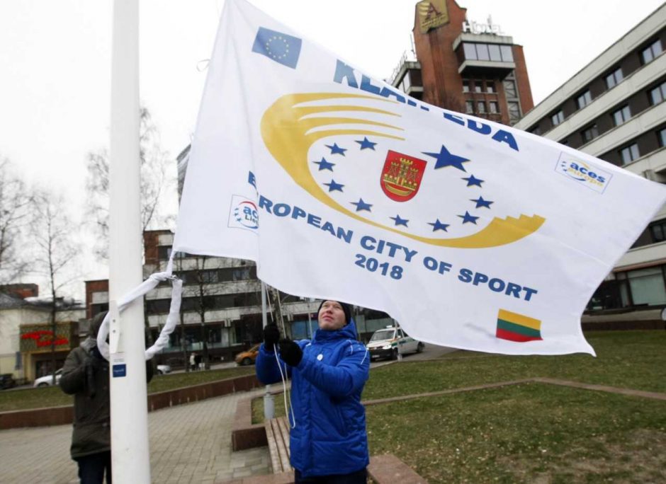 Klaipėdoje suplevėsavo Europos sporto vėliava
