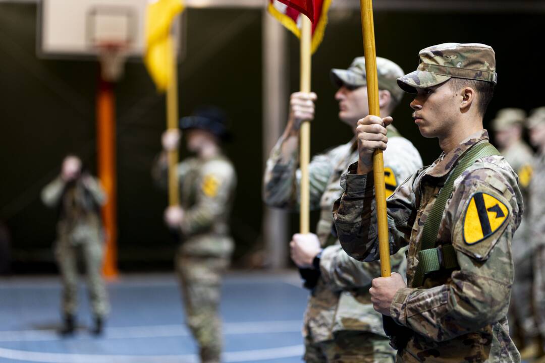 JAV rotacinių pajėgų batalionų Lietuvoje pasikeitimo ceremonija