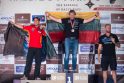 Triumfas: L. Kancius (viduryje) – pasaulio ralio-reidų (keturračių motociklų) čempionas.