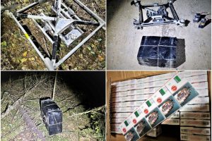 Pasieniečiai nutupdė 500 pakelių cigarečių iš Baltarusijos gabenusį savadarbį droną
