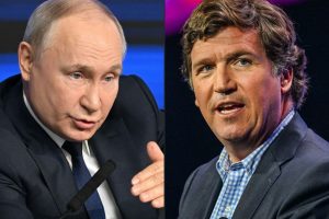 JAV žurnalistas T. Carlsonas planuoja surengti interviu su V. Putinu