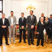 Europos krepšinio vicečempionai Kaune pagerbti apdovanojimais ir patrankos salvėmis