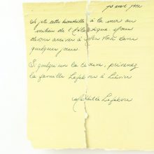 Tekstas: taip atrodo 1912 m. laiškas iš „Titaniko“.