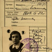 Lietuvos moterų šachmatų čempionės Elenos Raclauskienės LR piliečio vidaus paso kortelė. 1932 m.