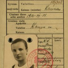 Tenisininkės Veronikos Ščiukauskaitės LR piliečio vidaus paso kortelė. 1933 m. 