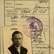 Rezultatyviausio Lietuvos vyrų futbolo rinktinės žaidėjo Antano Lingio LR piliečio vidaus paso kortelė. 1931 m.