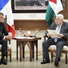 Palestiniečių lyderis ragina E. Macroną sustabdyti Izraelio veiksmus Gazos Ruože