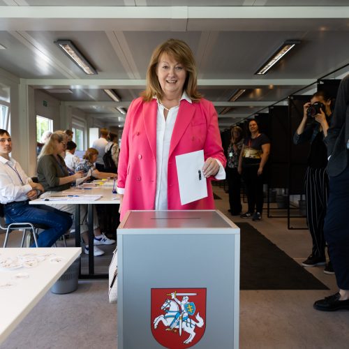 V. Blinkevičiūtė balsavo iš anksto antrame prezidento rinkimų ture  © G. Skaraitienės / BNS nuotr.