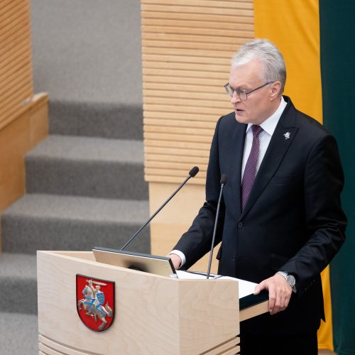 Prezidento G. Nausėdos metinis pranešimas <span style=color:red;>(2024 m.)</span>  © L. Balandžio / BNS nuotr.