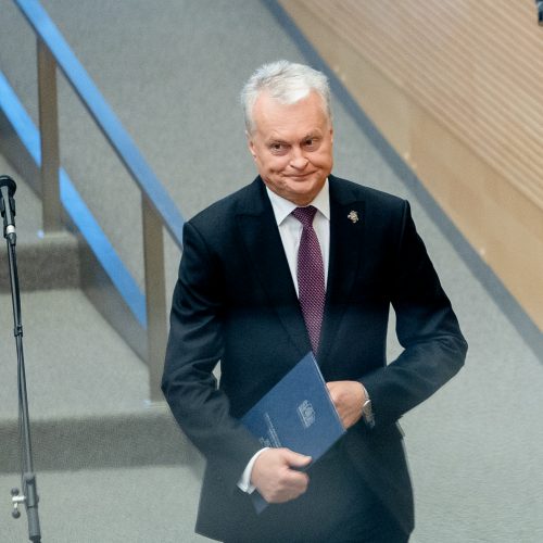 Prezidento G. Nausėdos metinis pranešimas <span style=color:red;>(2024 m.)</span>  © L. Balandžio / BNS nuotr.
