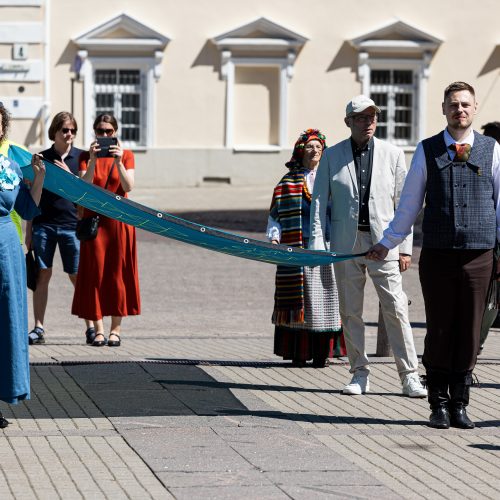 Dainų šventės vėliavos pakėlimo ceremonija Vilniuje  © P. Paleckio/BNS nuotr.