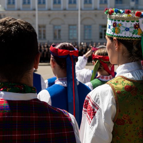 Dainų šventės vėliavos pakėlimo ceremonija Vilniuje  © P. Paleckio/BNS nuotr.