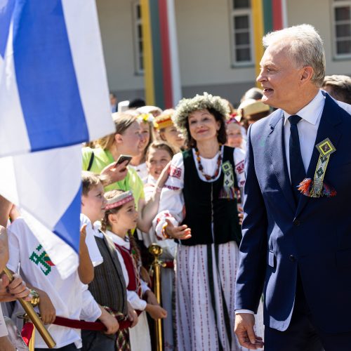 Dainų šventės vėliavos pakėlimo ceremonija Vilniuje