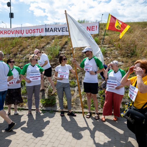 Protestas prieš Marvelės krovinių uosto plėtrą  © T. Biliūno / BNS nuotr.