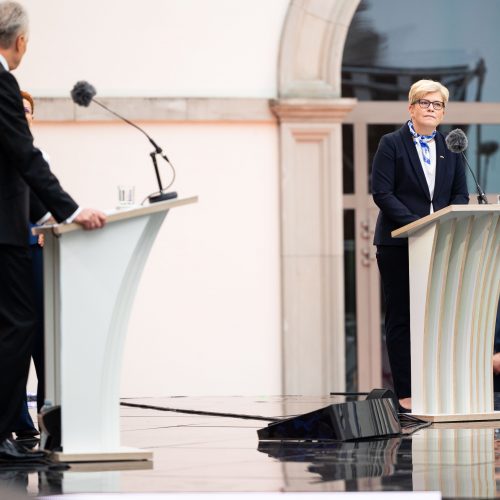Paskutinieji 2024 m. prezidento rinkimų debatai  © S. Lisausko / BNS nuotr.