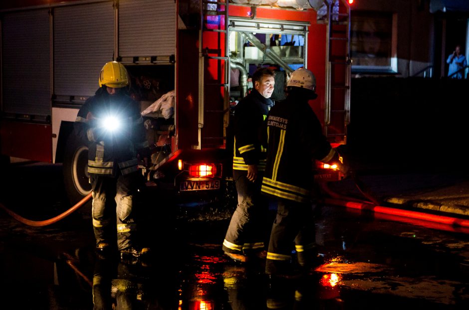 Aliarmas Vilniuje: kilo gaisras pastate su angliarūgštės balionais